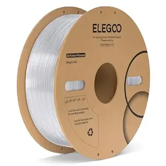 Elegoo ELEGOO PC Filament Transparent 1KG, Tough and Durable Professional 3D Printer Filament Dimensional Accuracy +/- 1KG Spool Heat Resistant 3D Printing Polycarbonate Material