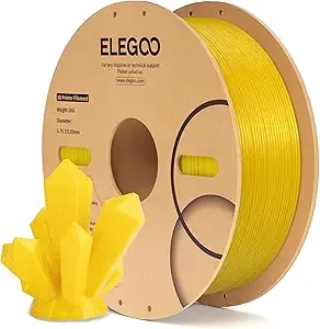 Elegoo ELEGOO PLA Filament Sparkle Gold Yellow 1KG, Glitter Twinkling 3D Printer Filament Dimensional Accuracy +/-, 1kg Spool(2.2lbs) Fits for Most FDM 3D Printers