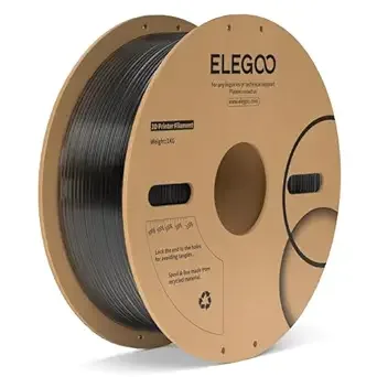 Elegoo ELEGOO PC Filament Clear Black 1KG, Tough and Durable Professional 3D Printer Filament Dimensional Accuracy +/- 1KG Spool Heat Resistant 3D Printing Polycarbonate Material