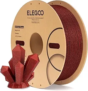 Elegoo ELEGOO PLA Filament Sparkle Red 1KG, Glitter Twinkling 3D Printer Filament Dimensional Accuracy +/-, 1kg Spool(2.2lbs) Fits for Most FDM 3D Printers