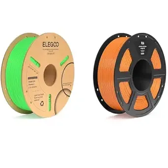 Elegoo PLA Plus Filament Neon Green 1KG & PLA Filament Orange 1KG