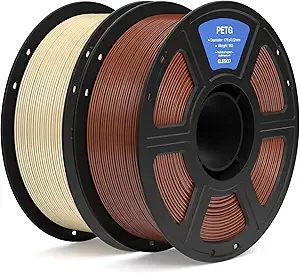 Elegoo ELEGOO PETG Filament Brown & Beige 2KG, 3D Printer Filament Dimensional Accuracy +/-, 2pcs 1kg Spool(2.2lbs) Fits for Most FDM 3D Printers