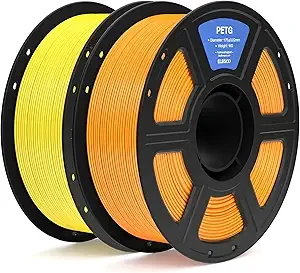 Elegoo ELEGOO PETG Filament Yellow & Orange 2KG, 3D Printer Filament Dimensional Accuracy +/-, 2pcs 1kg Spool(2.2lbs) Fits for Most FDM 3D Printers