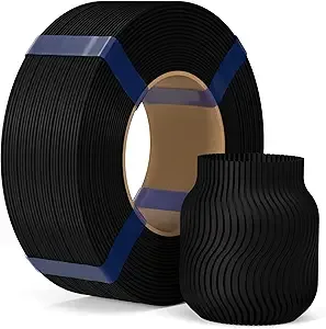 Elegoo ELEGOO PLA Basic Refill Filament Black 1KG, 3D Printer Filament No Spool Dimensional Accuracy +/-, 3D Printing PLA for Reusable Spool Refilling