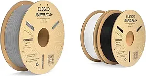 Elegoo Rapid PLA Plus Filament Gray 1KG & Rapid PLA Plus Filament Black & White 2KG