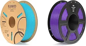Elegoo PLA Filament Sky Blue 1KG & PLA Filament Purple 1KG
