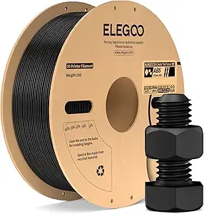 Elegoo ELEGOO ABS Filament Black 1KG, Heat Resistant 3D Printer Filament High Toughness & Impact Resistance, 1kg spooll(2.2lbs) Fits for Most FDM Printer