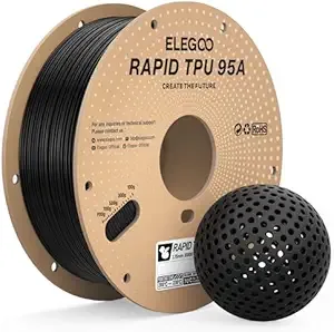 Elegoo ELEGOO Rapid TPU Filament Red 1KG, High Speed 95A TPU Flexible Soft 3D Printing Filament, 1KG Spool(2.2lbs) Fit for Most FDM 3D Printers