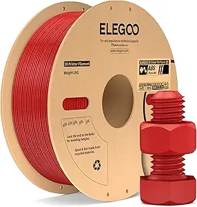 Elegoo ELEGOO ABS Filament Red 1KG, Heat Resistant 3D Printer Filament High Toughness & Impact Resistance, 1kg spooll(2.2lbs) Fits for Most FDM Printer