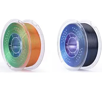 Elegoo Silk PLA Filament Triple Colors Blue Green Orange & Silk PLA Filament Triple Colors Blue Purple Black