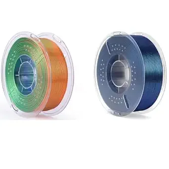 Elegoo Silk PLA Filament Triple Colors Blue Green Orange & PLA Filament Galaxy Peacock Blue 1KG