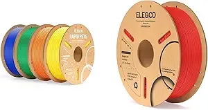 Elegoo ELEGOO Rapid PETG Filament 4KG 4Colors & PLA Filament Red 1KG