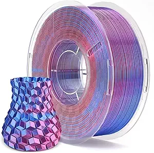 Elegoo ELEGOO Silk PLA Filament Magenta Blue 1KG, Shiny Multi Color 3D Printer Filament Dimensional Accuracy +/-, 1kg Spool(2.2lbs) Fits for Most FDM 3D Printers