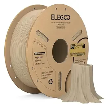 Elegoo ELEGOO PLA Filament Oak Wood 1KG, Real Wood Flour Added 3D Printer Filament, 1kg Spool(2.2lbs) Fits for Most FDM 3D Printers