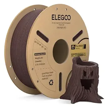 Elegoo ELEGOO Wood PLA Filament Rosewood 1KG, Real Wood Flour Added 3D Printer Filament, 1kg Spool(2.2lbs) Fits for Most FDM 3D Printers