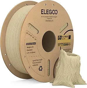 Elegoo ELEGOO Wood PLA Filament Tan Birch 1KG, Real Wood Flour Added 3D Printer Filament, 1kg Spool(2.2lbs) Fits for Most FDM 3D Printers