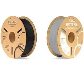 Elegoo PLA Filament Black 1KG & Matte PLA Filament Slate Gray 1KG