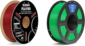 Elegoo PLA PRO Filament Burgundy Red 1KG & PETG Filament Green 1KG
