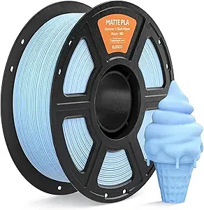 Elegoo ELEGOO Matte PLA Filament Ice Blue 1KG, 3D Printer Filament High Precision, 1kg Spool (2.2lbs) Fits for Most FDM 3D Printers