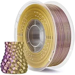 Elegoo ELEGOO Silk PLA Filament Dual Color Yellow Purple 1KG, Shiny 3D Printer Filament Dimensional Accuracy +/-, 1kg Spool(2.2lbs) Fits for Most FDM 3D Printers
