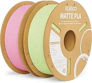 Elegoo ELEGOO Matte PLA Filament Sakura Pink & Mint Green 2KG 3D Printer Filament Dimensional Accuracy +/-, 2pcs 1kg Carboard Spool (2.2lbs) Fits for Most FDM 3D Printers
