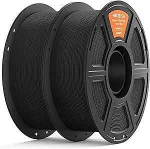 Elegoo ELEGOO Matte PLA Filament Black 2KG, 3D Printer Filament High Precision, 2pcs 1kg Spool (2.2lbs) Fits for Most FDM 3D Printers