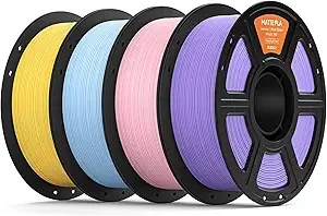 Elegoo ELEGOO Matte PLA Filament Bundle 4KG, 3D Printer Filament High Precision, 4pcs 1kg Spool (2.2lbs) Fits for Most FDM 3D Printers Sunshine Yellow/Ice Blue/Sakura Pink/Lavender Purple