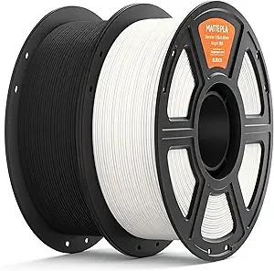 Elegoo ELEGOO Matte PLA Filament Black & White 2KG, 3D Printer Filament High Precision, 2pcs 1kg Spool (2.2lbs) Fits for Most FDM 3D Printers