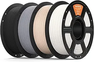 Elegoo ELEGOO Matte PLA Filament Bundle 4KG, 3D Printer Filament High Precision, 4pcs 1kg Spool (2.2lbs) Fits for Most FDM 3D Printers Black/White/Slate Grey/Beige