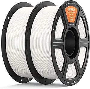 Elegoo ELEGOO Matte PLA Filament White 2KG, 3D Printer Filament High Precision, 2pcs 1kg Spool (2.2lbs) Fits for Most FDM 3D Printers