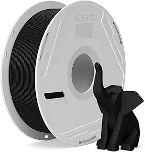 Elegoo ELEGOO PLA Basic Filament with Reusable Spool Black 1KG PLA 3D Printing Filament 2.2lbs High Dimensional Accuracy, Easy Installation Detachable Spool Fits for Most 3D Printers