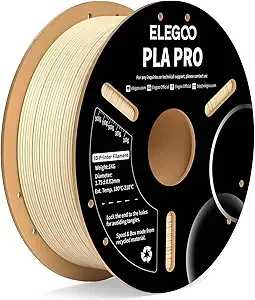 Elegoo ELEGOO PLA PRO Filament Beige 1KG/s Printing Speed Improved Rigidity 3D Printer Filament Dimensional Accuracy +/-, 1kg Spool (2.2lbs)