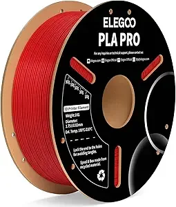 Elegoo ELEGOO PLA PRO Filament True Red 1KG/s Printing Speed Improved Rigidity 3D Printer Filament Dimensional Accuracy +/-, 1kg Spool (2.2lbs)