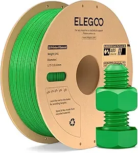 Elegoo ELEGOO ABS Filament Green 1KG, Heat Resistant 3D Printer Filament High Toughness & Impact Resistance, 1kg spooll(2.2lbs) Fits for Most FDM Printer