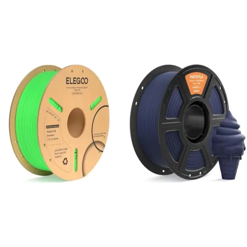 Elegoo PLA+ Filament Neon Green 1KG & Matte PLA Filament Navy Blue 1KG