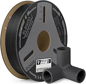 Elegoo ELEGOO PET-CF Filament Black 0.5KG, High Stiffness & Heat-Resistant Carbon Fiber PET 3D Printer Filament, Stable Printing & Moisture Resistant, 500g Spool
