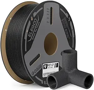Elegoo ELEGOO PET-CF Filament Black 1KG, High Stiffness & Heat-Resistant Carbon Fiber PET 3D Printer Filament, Stable Printing & Moisture Resistant, 1kg(2.2 lbs) Spool