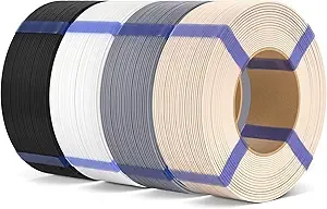 Elegoo ELEGOO Matte PLA Refill Filament Bundle 4KG, 3D Printer Filament No Spool High Dimensional Accuracy,3D Printing PLA for Reusable Spool Refilling Black/White/Slate Grey/Beige