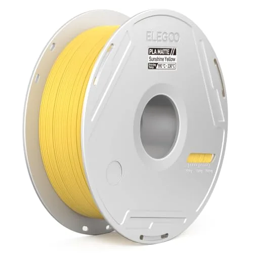 Elegoo ELEGOO Matte PLA 3D Printer Filament with Reusable Spool， Printing Filament Sunny Yellow 1 kg, Dimensional Accuracy +/-, Compatible with Most 3D Printers