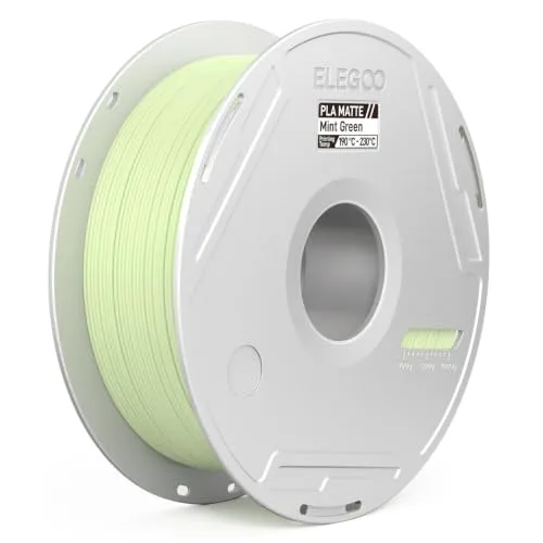 Elegoo ELEGOO Matte PLA 3D Printer Filament with Reusable Spool， Printing Filament Mint Green 1 kg, Dimensional Accuracy +/-, Compatible with Most 3D Printers