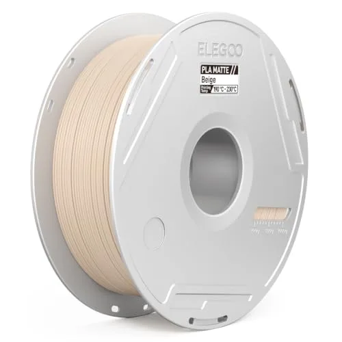 Elegoo ELEGOO Matte PLA 3D Printer Filament with Reusable Spool， Printing Filament Beige 1 kg, Dimensional Accuracy +/-, Compatible with Most 3D Printers