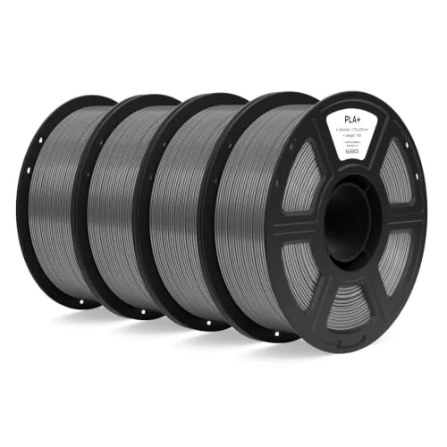 Elegoo ELEGOO PLA+ Filament Bundle, High Toughness PLA Plus 3D Printer Filament Dimensional Accuracy +/-, 4pcs 1kg Spool(2.2lbs) Fits for Most FDM 3D Printes Black/White/Grey/Space Grey