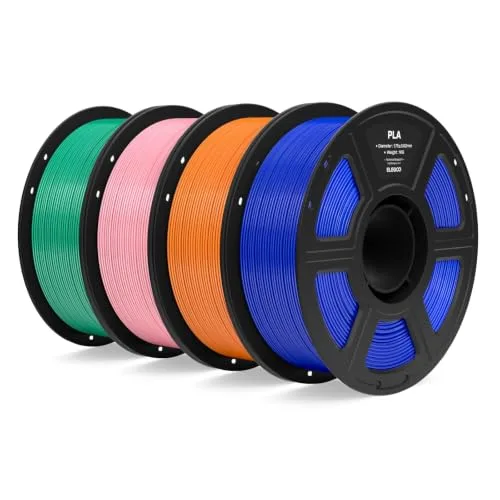 Elegoo ELEGOO PLA Filament Bundle 4KG, 3D Printer Filament Dimensional Accuracy +/-, 4pcs 1kg Spool(2.2lbs) Fit Most FDM 3D Printers(Dark Blue/Orange/Pink/Sea Green)