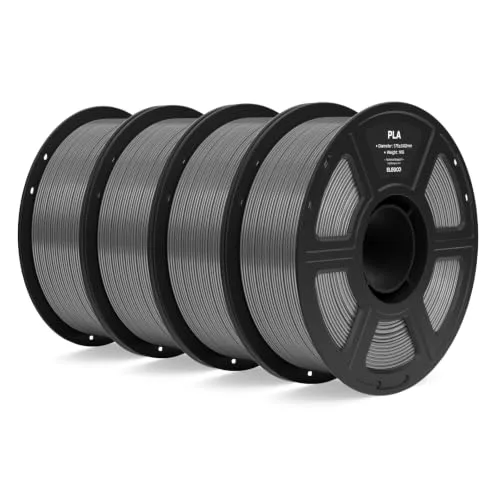Elegoo ELEGOO PLA Filament Grey 4KG, 3D Printer Filament Dimensional Accuracy +/-, 4pcs 1kg Spool(2.2lbs) Fit Most FDM 3D Printers