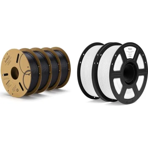 Elegoo ELEGOO PLA Filament Black 4KG & PLA+ Filament White 2KG