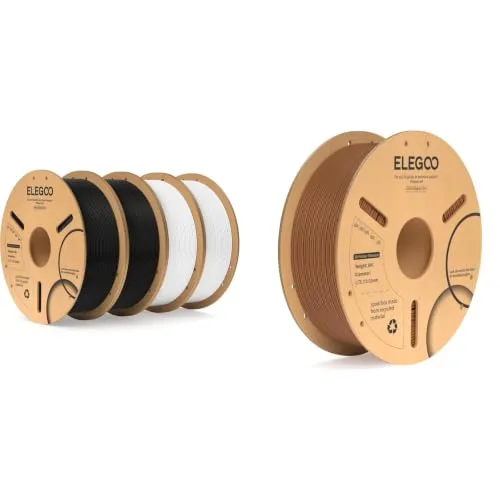 Elegoo ELEGOO PLA Filament Black & White 4KG & PLA+ Filament Brown 1KG