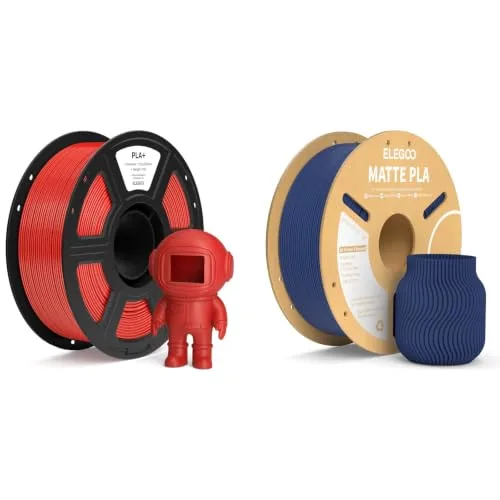 Elegoo PLA+ Filament True Red 1KG & Matte PLA Filament Navy Blue 1KG