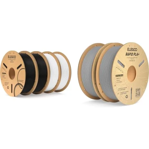Elegoo ELEGOO PLA Filament Black&White 4KG & PLA+ Filament Gray 2KG