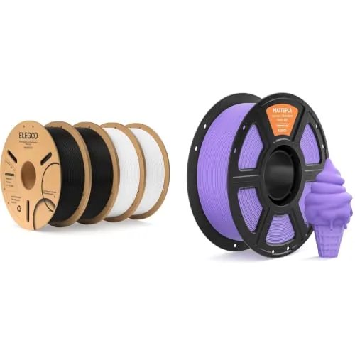 Elegoo ELEGOO PLA Filament Black&White 4KG & Matte PLA Lavender Purple 1KG