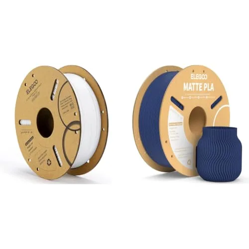 Elegoo ELEGOO PLA Filament White 1KG & Matte PLA Filament Navy Blue 1KG